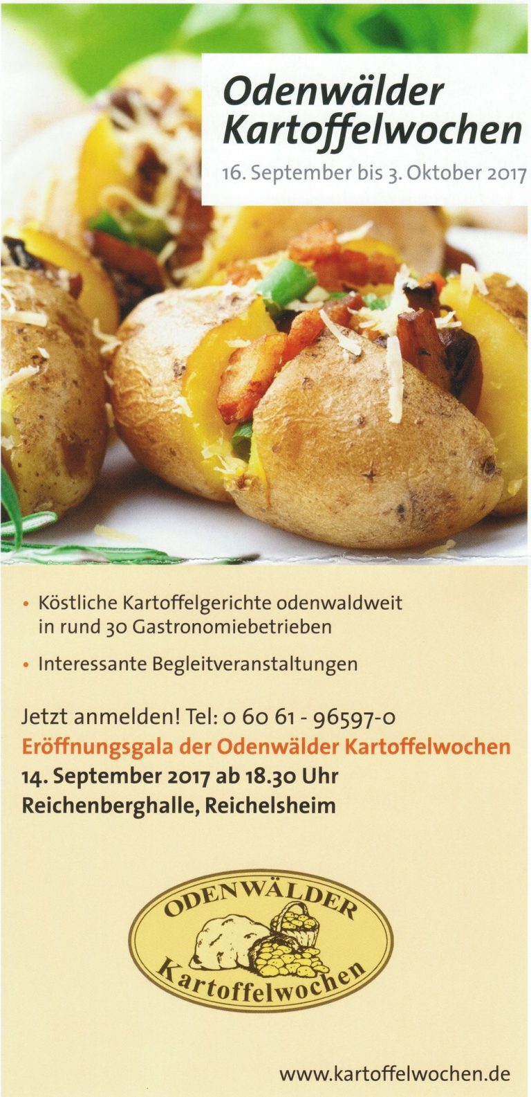 Odenwälder Kartoffelwochen vom 16. Sep. - 3. Okt. 17 - Odenwald-Gasthäuser