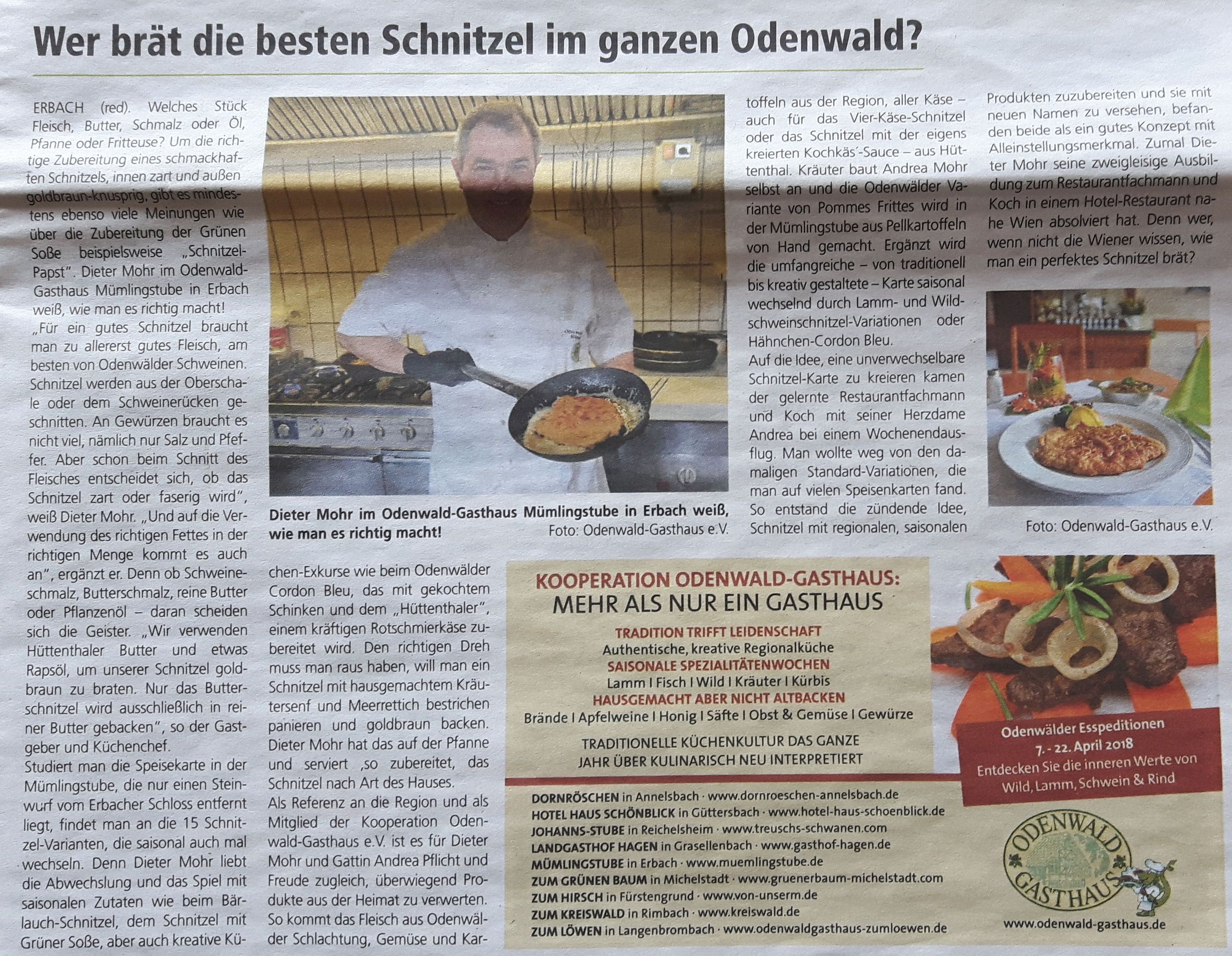 Dieter Mohr brät die besten Schnitzel im Odenwald